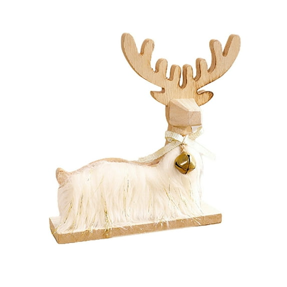 Wooden Reindeer Figurines for Christmas Decor Gold Tabletop Reindeer Statues Small Decorative Deer Figurines for Indoor Christmas Tabletop Mantle Decorations