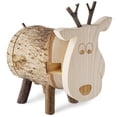 thumbnail image 1 of Wooden Reindeer Personalized Banks - Animal Figurine Coin Holder for Girls & Boys with Custom Engraving - Wooden Saving Money Box, 1 of 6