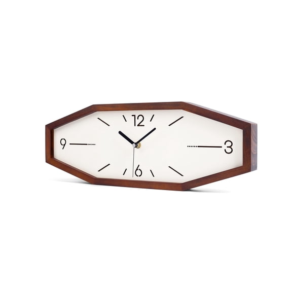 Wooden Retro Wall Clocks, 18 Inches Square Clocks Rectangular Wall Clock Battery Operated Silent Non-Ticking, for Kitchen Living Room Office Home Desk Bedroom (Brown)