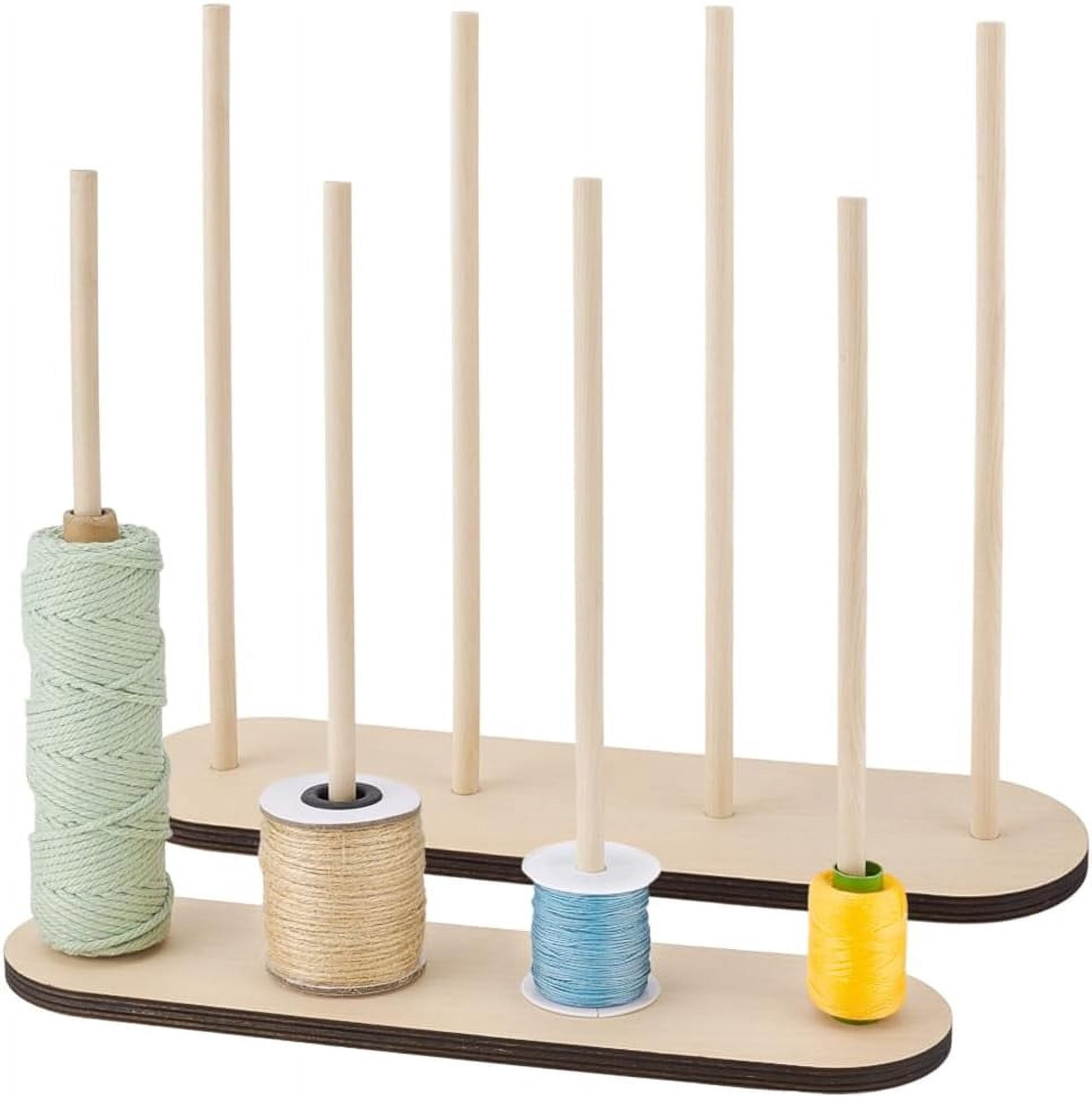 Wooden Ribbon Rack Organizer With 8 Dowels | Spool Holder For Craft Ribbon, Yarn, Tape, & Crochet Thread 1 thumbnail image