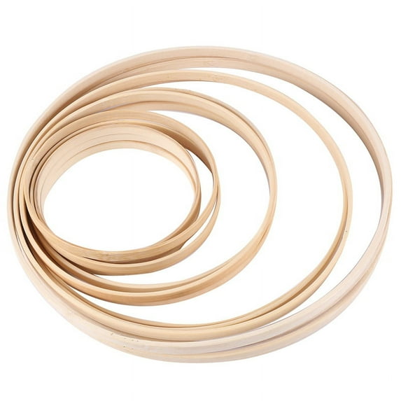 Wooden Rings,Bamboo Floral Hoops Wreath Rings Macrame Hoop Rings for DIY Wedding Christmas Wreath,Dream Catcher Crafts,15 x Macrame Hoop Rings,wood-colored