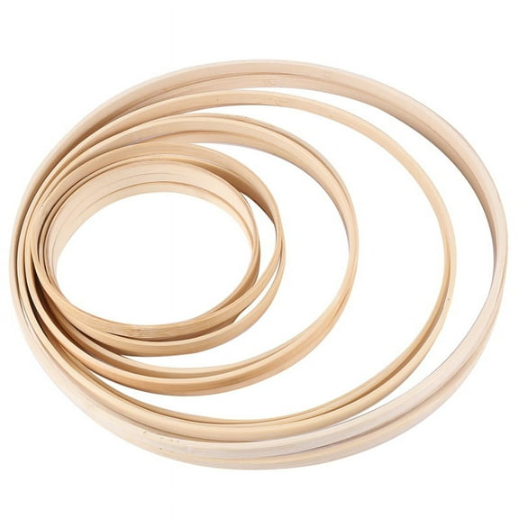 Wooden Rings,Bamboo Floral Hoops Wreath Rings Macrame Hoop Rings for DIY Wedding Christmas Wreath,Dream Catcher Crafts,15 x Macrame Hoop Rings,wood-colored