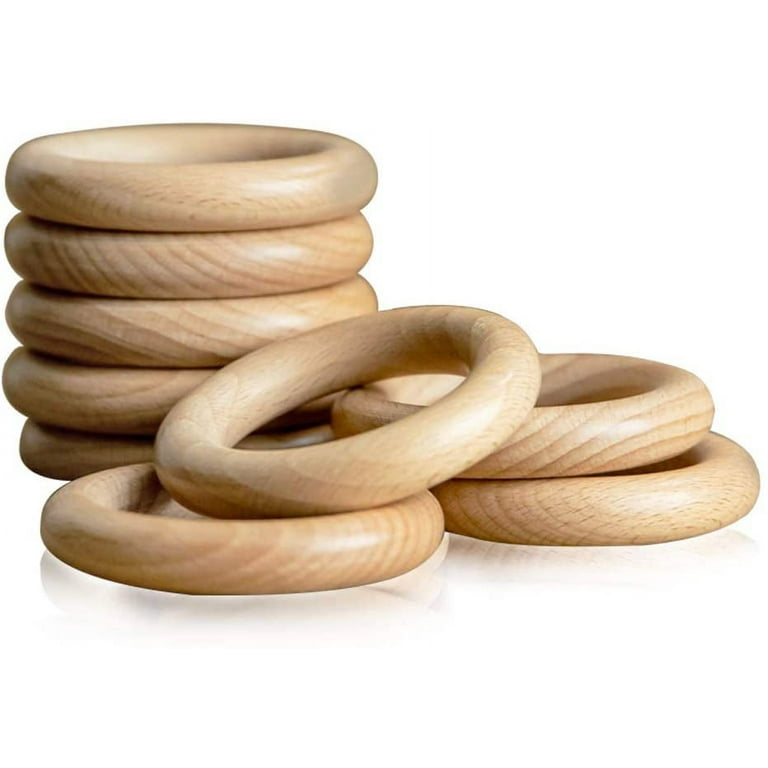 ilauke Unfinished Wood Ring, 10 Pcs Beech Wooden Rings Sturdy and Smooth Wood  Rings for Crafts, Macrame Plant Hangers(70MM) 