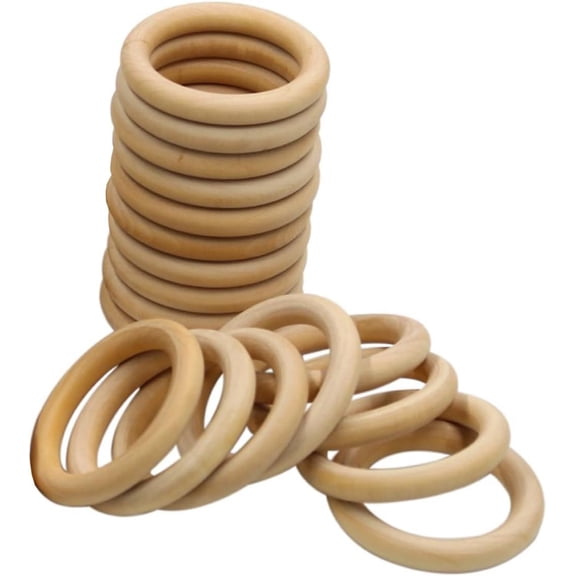 Wooden Rings for Crafts,Keychain Making Supplies for Jewelry, DIY Making, Crafts & Home Decor (30 Pcs)