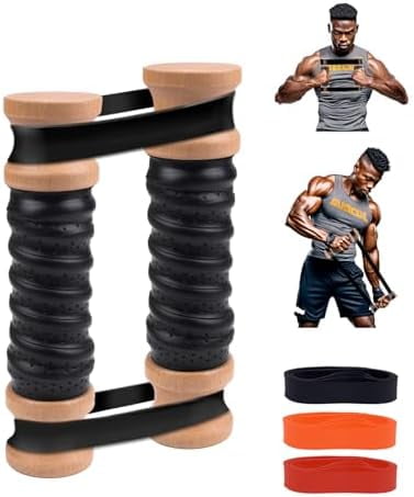Wooden Rip&Stick with 12 Powerful Resistence Bands, Portable Solid Wood ...