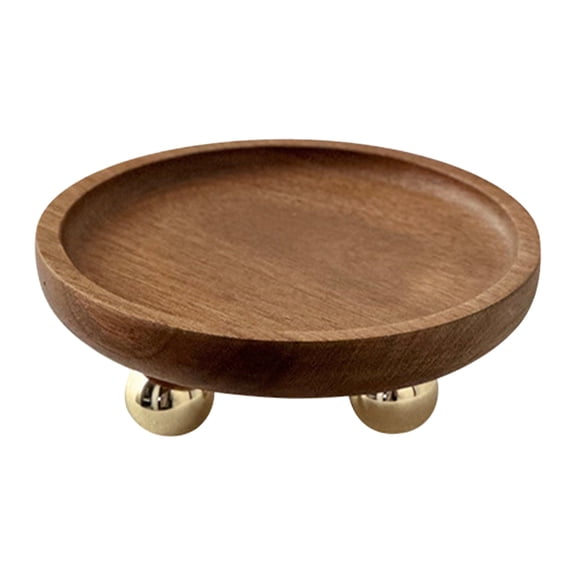 Wooden Riser for Display, Wood Pedestal Stand for Farmhouse Tabletop Entry Table Centerpieces Decor, Decorative Tray for Candles Plants Bottles Vases Soap Dispenser, Circle