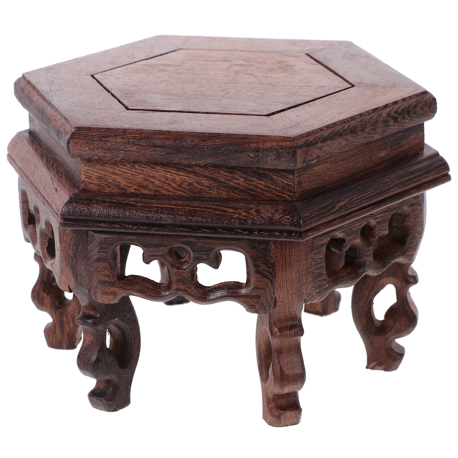 Wooden Riser Stand Hexagonal Flower Pot Base Wooden Display Riser ...
