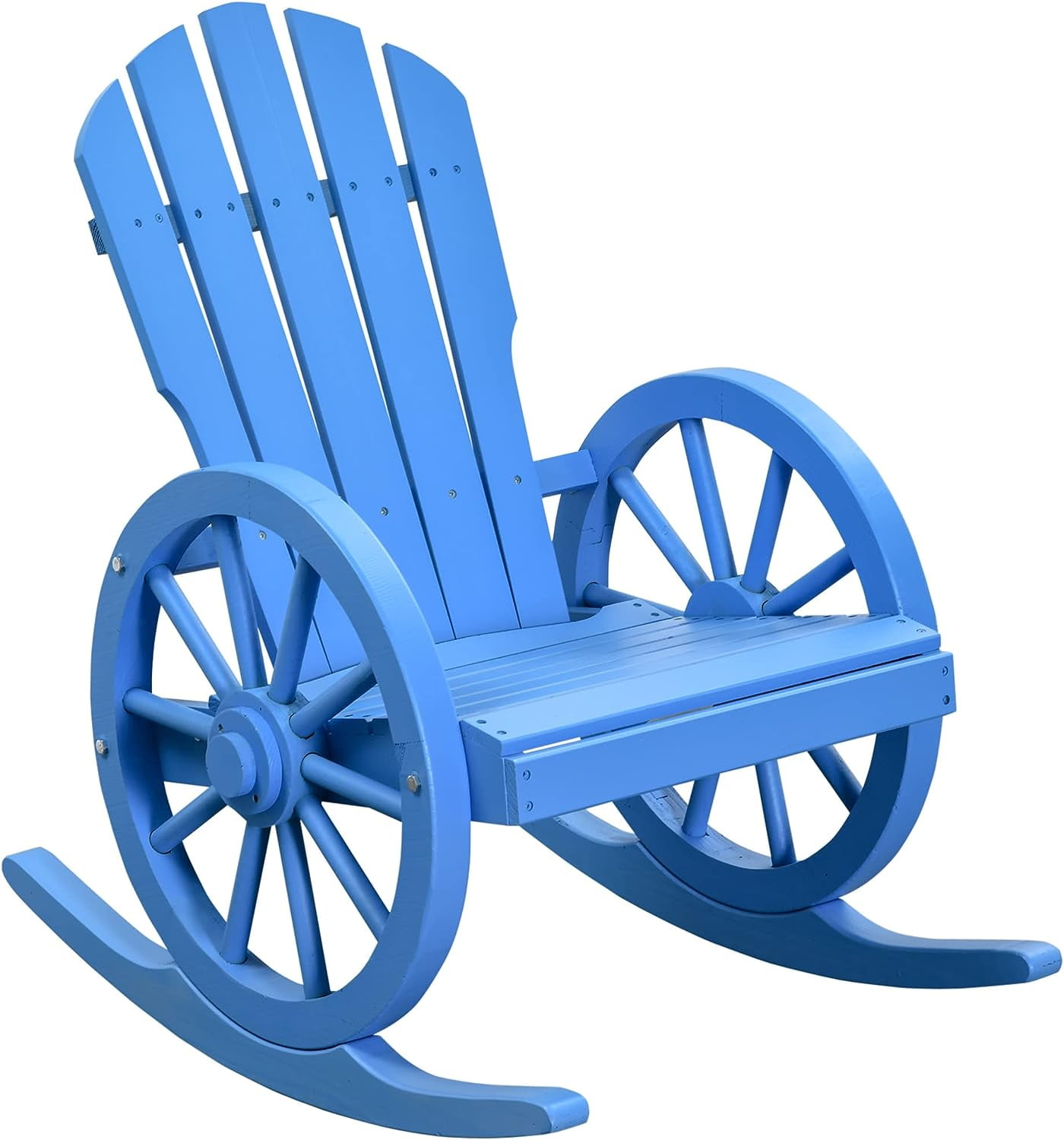 Wooden Rocking Chair Adirondack Rocker Chair W Slatted Design And wooden-rocking-chair-adirondack-rocker-chair-w-slatted-design-and