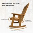 Wooden Rocking Chair with Comfortable Backrest Inclination, High