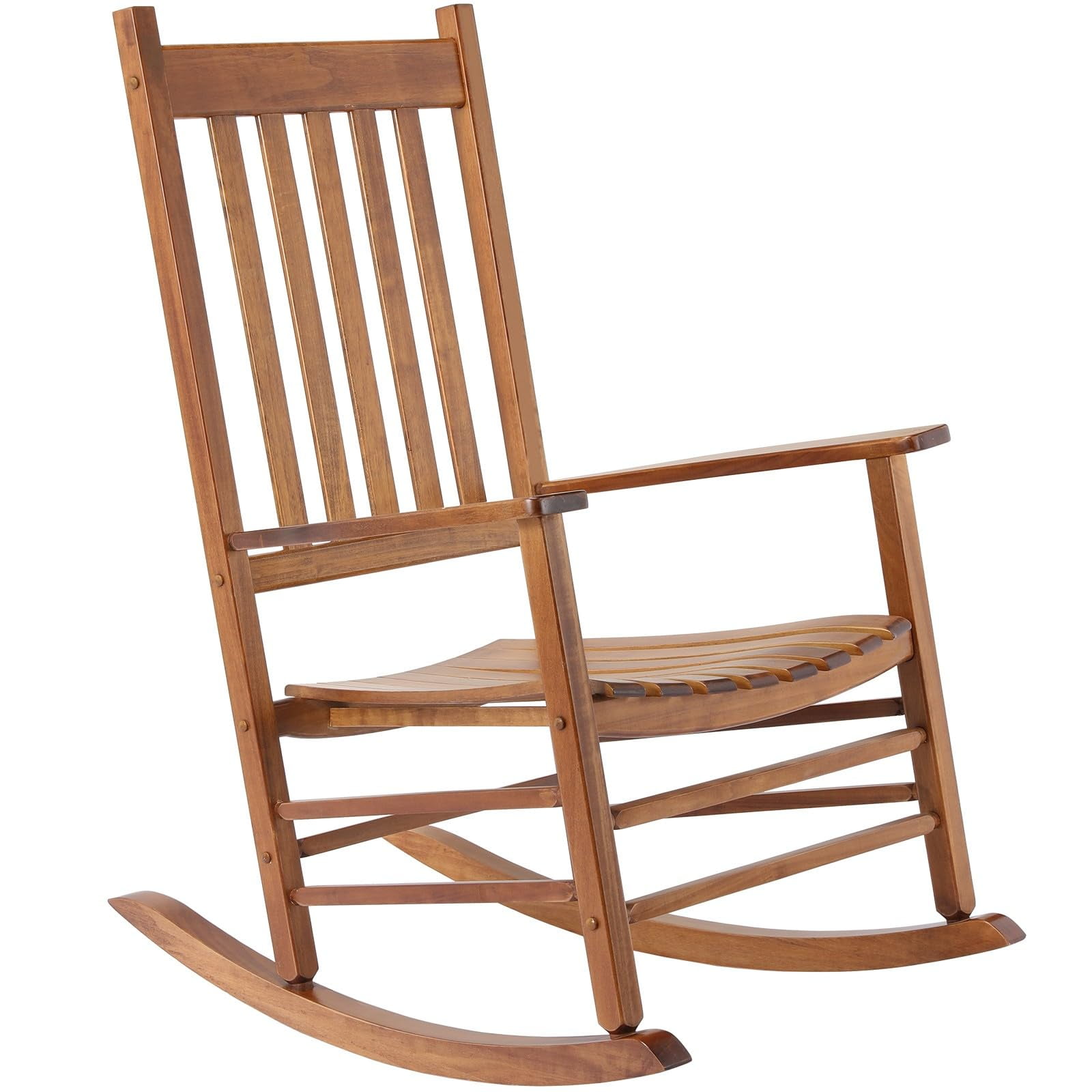 Wooden Rocking Chair, Outdoor Rocking Chair with High Back, Outdoor ...