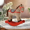 thumbnail image 1 of Wooden Rocking Horse Christmas Set - Handmade 3-Piece Mini Decor | Rustic Tiered Tray Accents | Vintage Farmhouse Holiday Display, 1 of 6