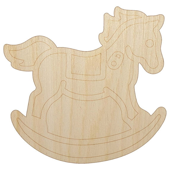 Wooden Rocking Rocker Horse Wood Shape Unfinished Piece Cutout Craft DIY Projects - 6.25 Inch Size - 1/8 Inch Thick