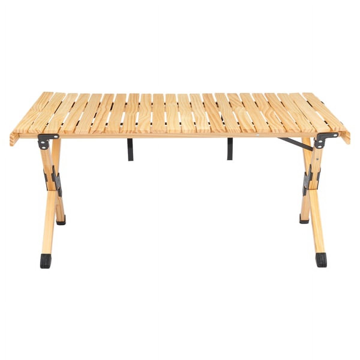 Wooden RollTop Camping Table Outdoor Folding Table Nonslip Mini