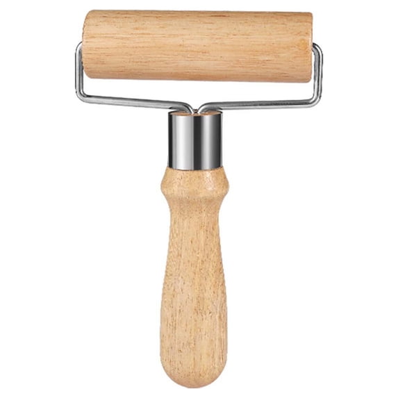 Wooden Rolling Pin Roller Stainless Steel Shaft Ergonomic Curved Handle Large Medium Small Effort Saving Dough Cookies Pizza Pie Tart Pasta Dumpling Baking Kitchen Tool Smooth Finish
