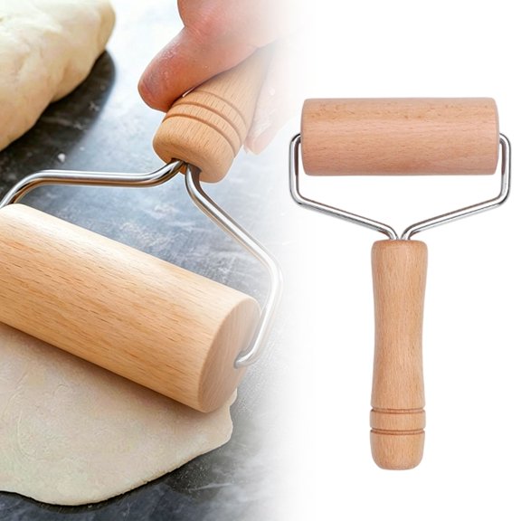 Wooden Rolling Pin Wooden Flour Stick Dumpling Skin Roller Rolling Pin Manual Kitchen Tool, Includes One Rolling Pin