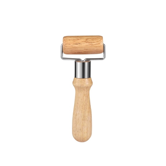 Wooden Rolling Pin with Stainless Steel Rollers | Effort Saving Dough Roller for Baking | Kitchen Rolling Pin for Pizza, Cookies, Pasta & Pastry