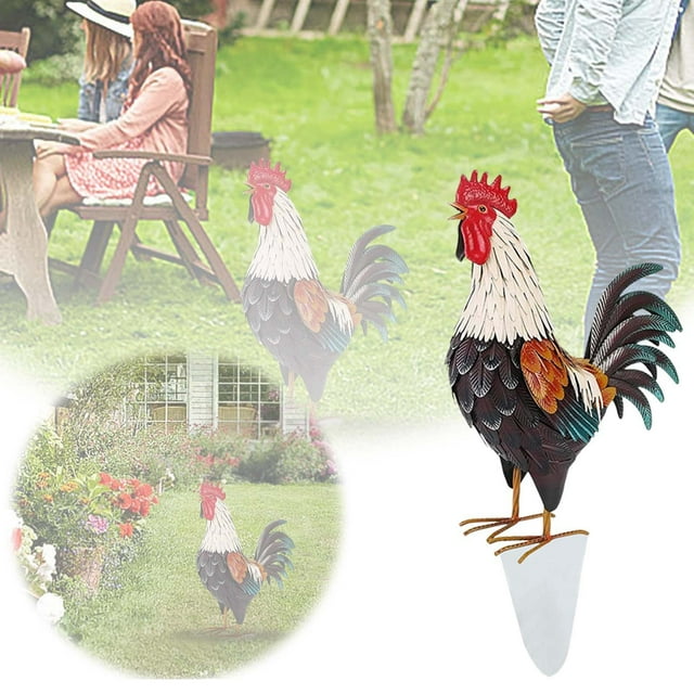 Wooden Rooster Garden Statue And Sculpture Outdoor Decoration Animal