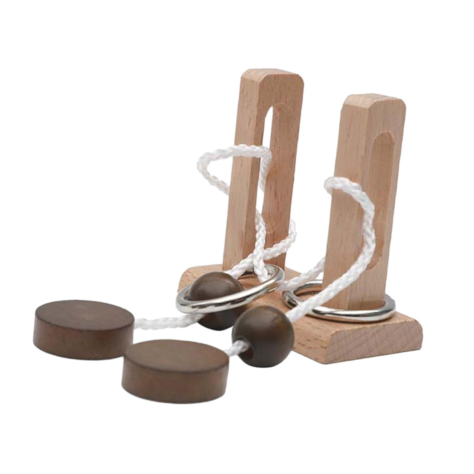 Wooden Rope Puzzle Disentanglement Puzzle Portable Threading Rope Loop