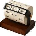 thumbnail image 1 of Wooden Rotary Calendar Rotating Perpetual Calendar Practical Photo Props Countdown Desktop Calendar Creative White Day Gifts for Bedroom and Office Decoration, 1 of 7