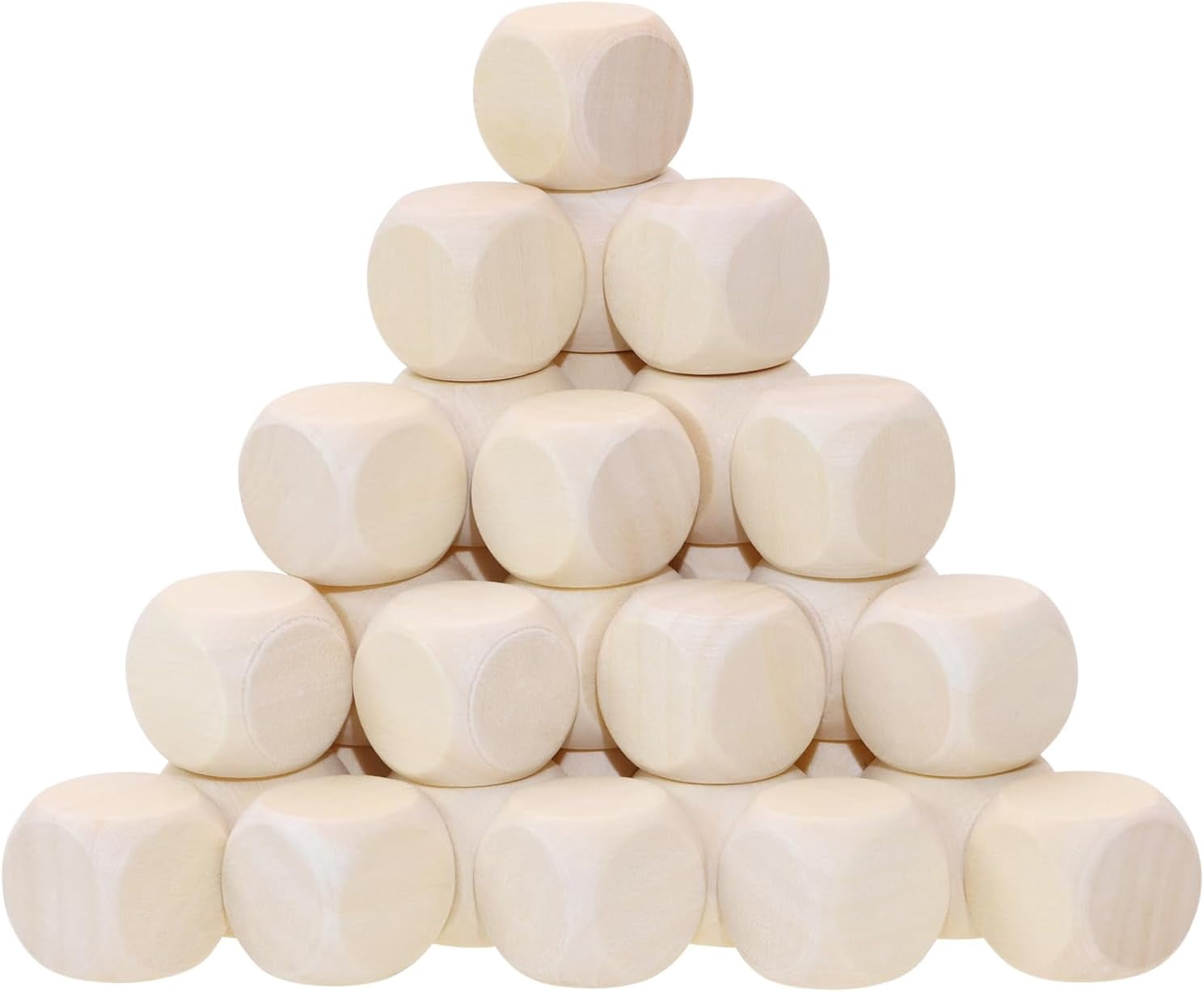 Wooden Round Cornered Blank Dice Cubes for Classroom Board Games DIY ...