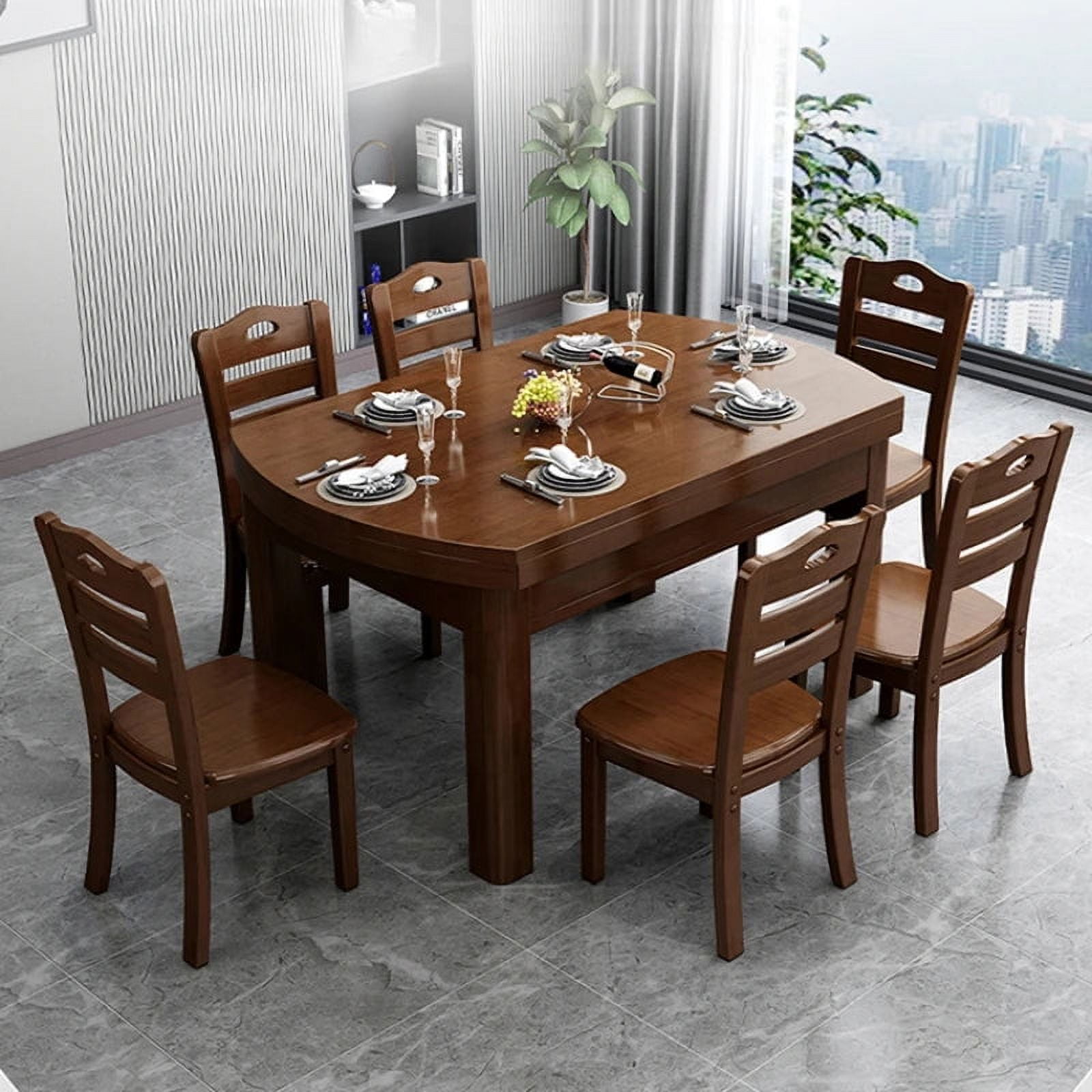 Wooden Round Modern Dining Tables Minimalism Household Rectangle Dining Tables Extendable Mesa