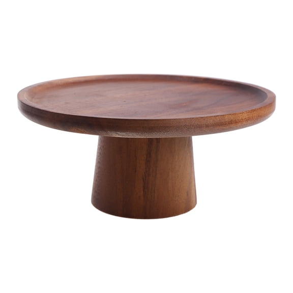 Wooden Round Pedestal Dessert Table High Tray Cake Stand Holder Cupcake Display