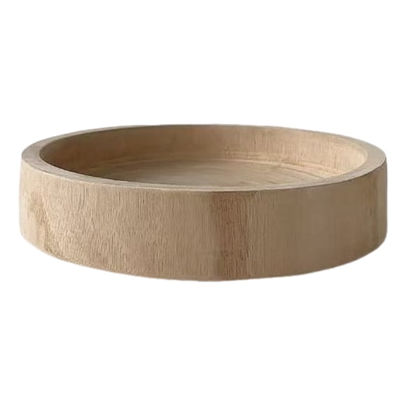 Wooden Round Storage Tray Multi-purpose Fruit Treats Candies Desserts Appetizer Snacks Serving Tray Farmhouse Rustic Decorative Bowl Kitchen Supplies