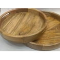 thumbnail image 1 of Wooden Round Tray Set Tray Handcrafted Round Circle Serving Tray , set of 2, 1 of 4