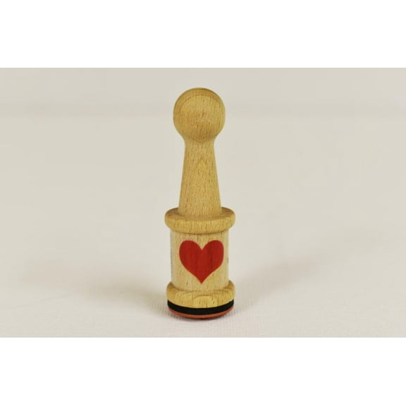 Wooden Rubber Peg Stamp- Heart