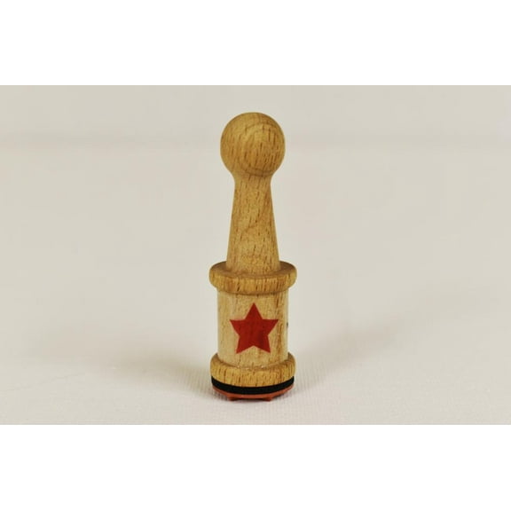 Wooden Rubber Peg Stamp- Star