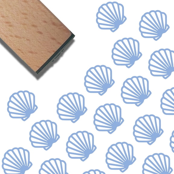 Wooden Rubber Stamps Sea Shell Mini Natural Wood Reusable Decorative Print Funny Crafting Journaling Small Seals