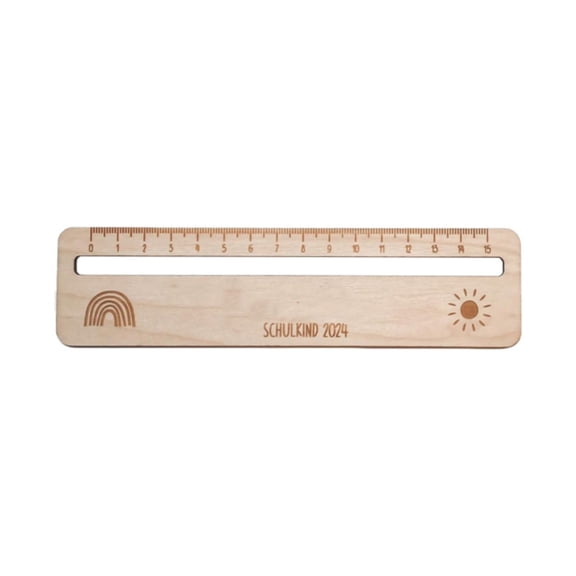 Wooden Ruler,Reading Aid Tool For Learning,Sped Classroom Must Haves,2-In-1 Measuring Ruler And Line Reader Bookmark, Classroom Supplies, Teacher Supplies, Homeschool Learning Accessory