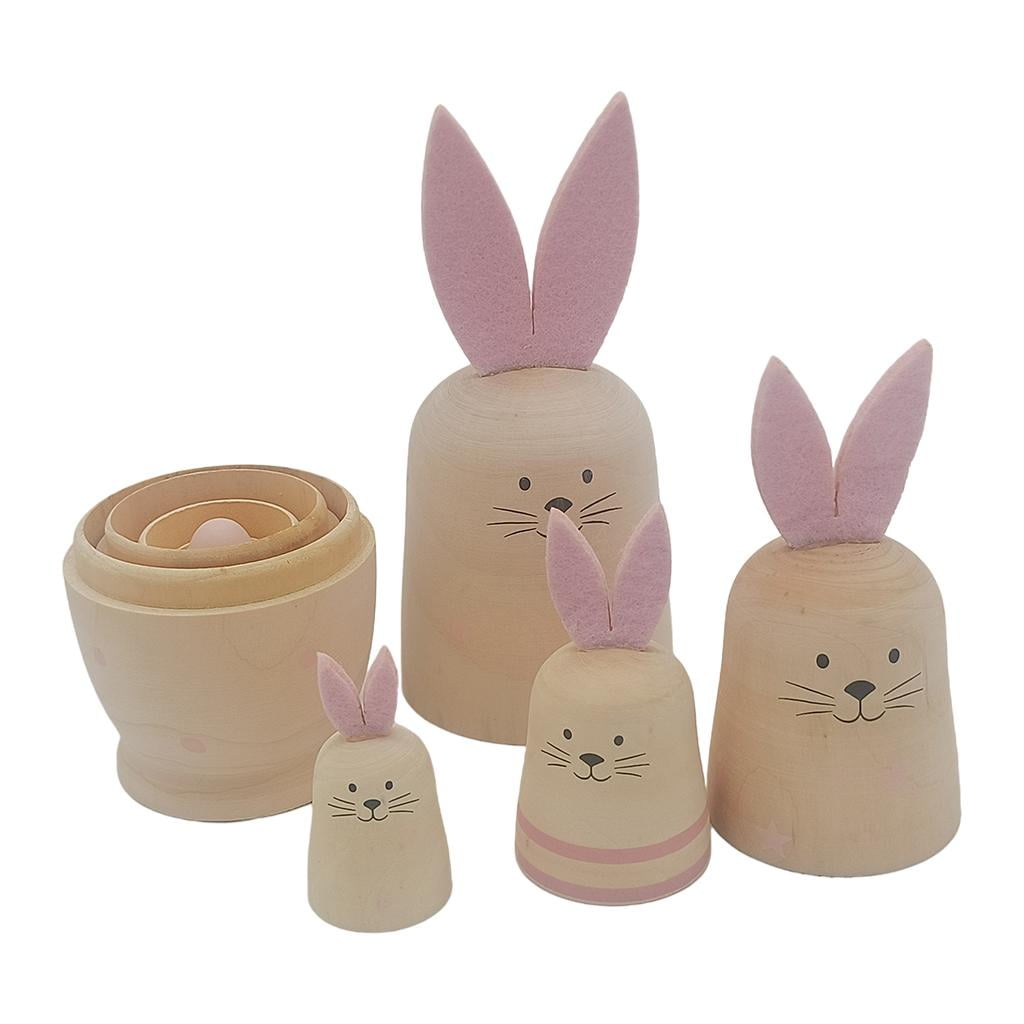 Wooden Russian Nesting Dolls, Novelty Fun Handmade Hand Painted 5 ...