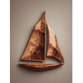 thumbnail image 1 of Wooden Sailboat Canvas Painting, Wall Decor for Living Room Bedroom Office Bathroom Nautical Home, 1 of 8