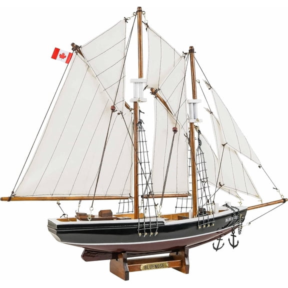 Wooden Sailboat Model Ship Bluenose 1/110 Scale Replica Small