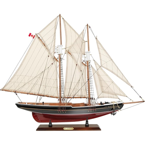 Wooden Sailboat Model Ship Bluenose 1/60 Scale Replica Large