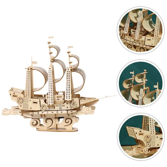 Wooden Sailboat Puzzle Premium DIY 3D Sailing Ship Model Creative Handmade Gift for Adults Desktop Decoration