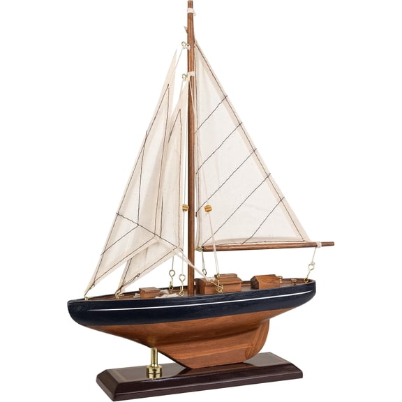 Wooden Sailboat Ship Model Navy/