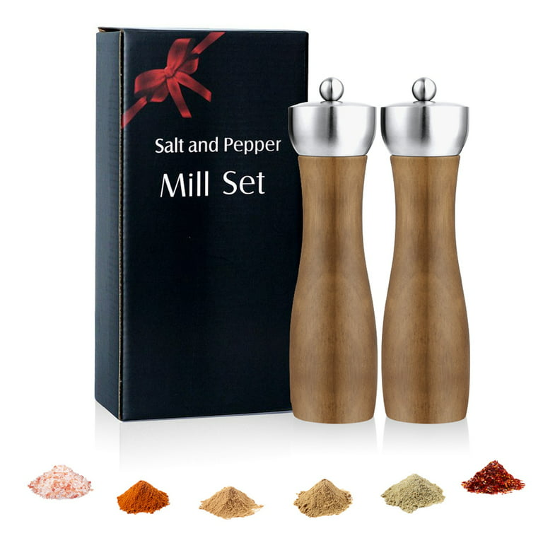 High-quality Salt and Pepper Grinder Set Wood Pepper Mills Shaker