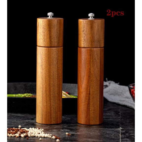 Wooden Salt And Pepper Grinder Set, Quality Grinding Mechanism, 20Cm Acacia Wood Mills With Waterproof Design, Ideal For Gourmet Chefs And Home Cooks Alike, Preserving The