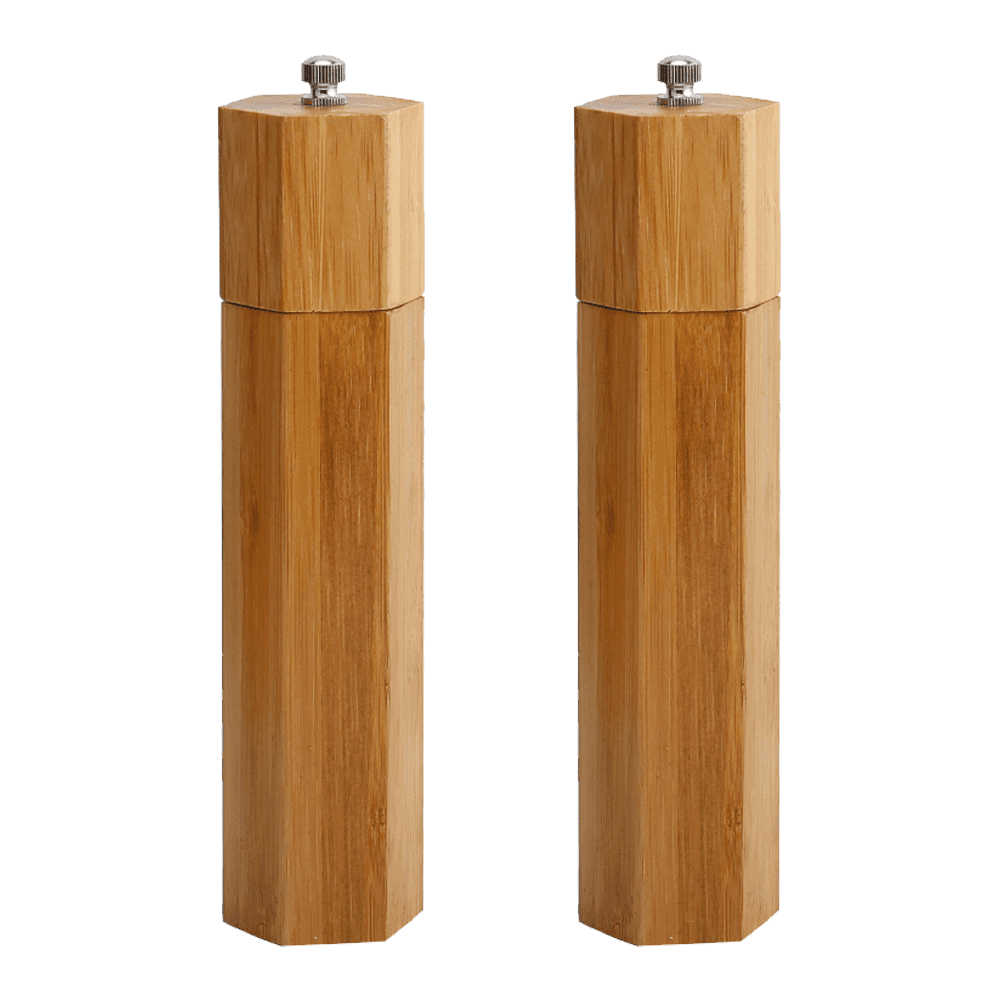 Wooden Salt and Pepper Grinder set, Acacia Wood salt and pepper grinders refillable ,pepper mill with Adjustable Coarseness,salt and pepper grinders shaker Tableware Gifts 2PCS