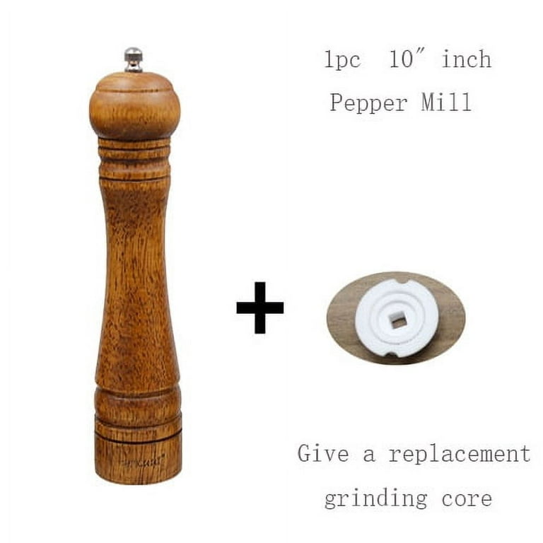 Salt and Pepper Grinder Set,Salt and Pepper Grinders Refillable Kit with Adjustable Coarseness, Salt and Pepper Shaker Tableware Gifts, 10 inch Color