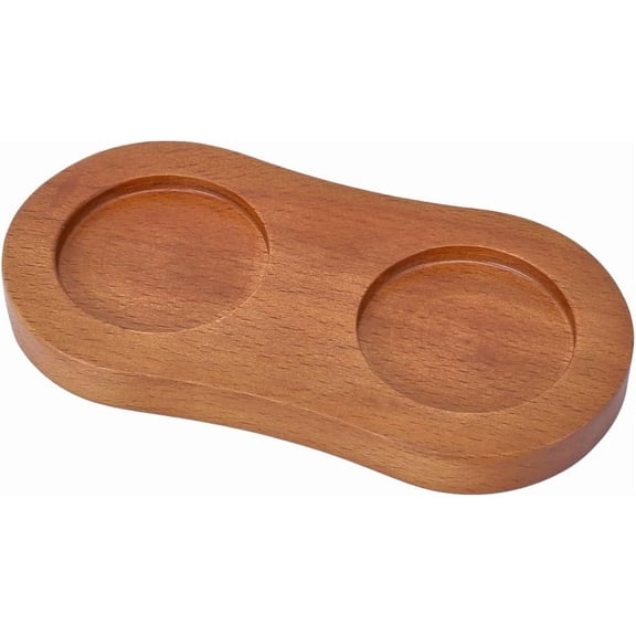 Wooden Salt and Pepper Mill Tray Camel Wood Double Pepper Mills Holder Shakers Salt Grinder Rest 2.1 Inch Inner Dia Tray for 2 Shakers Accessories Kitchen Storage Holder Home Crafts Multi-color DIY