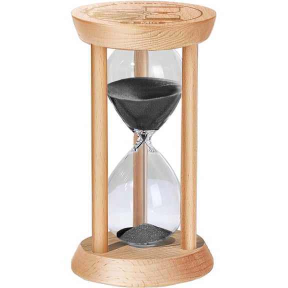 Wooden Sand Timer 3 Minute Hourglass, Wood Black Clock, Small Watch Min Timer, Hour Glass Sandglass for Home, Reloj De Arena, Office, Decorative, Game, Classroom