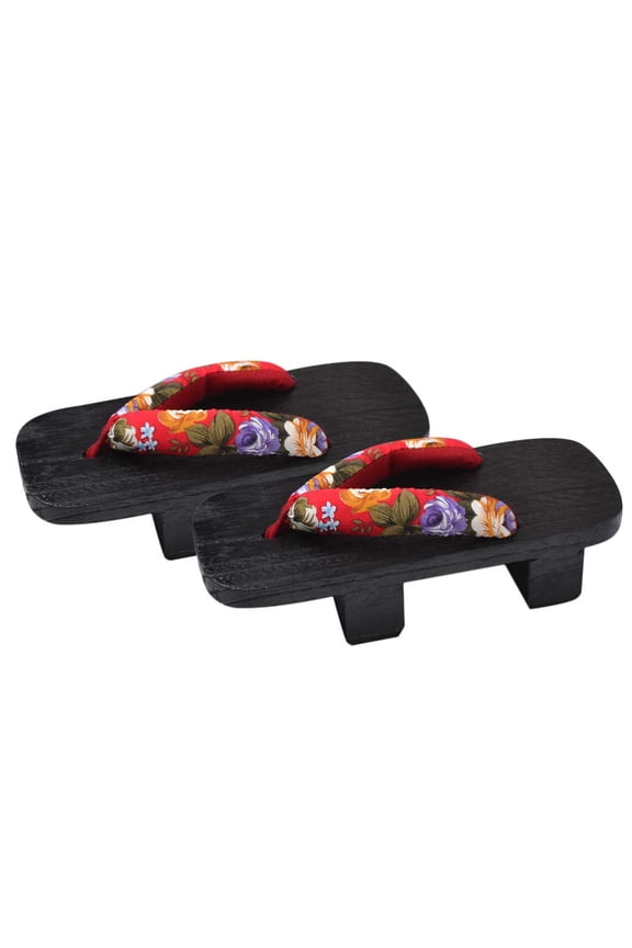 Wooden Sandals Clogs Stage Japanese Wooden Slippers Heel Height 5CM, Size 6 ,