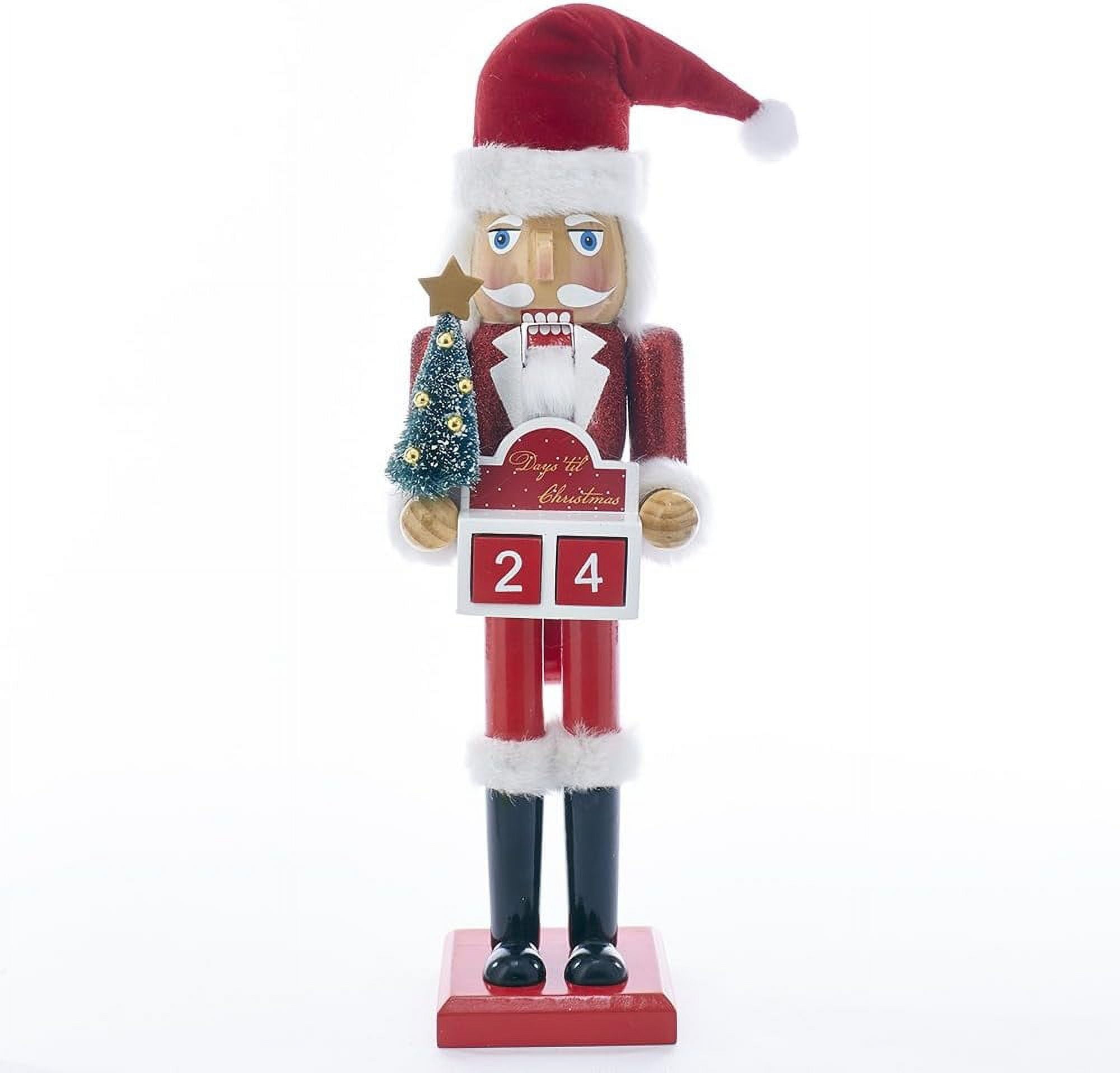 Wooden Santa Advent Calendar Nutcracker Figure