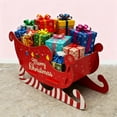 thumbnail image 1 of Wooden Santa Sleigh Decor - Handcrafted Christmas Tabletop Ornament for Fireplace, Window & Tree, Rustic Holiday Decorations for Home & Office (2025 New), 1 of 2