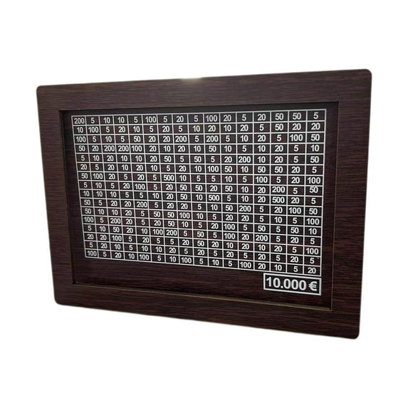 Wooden Savings Box with Money Target & Numbers Wooden Cash Saver Money Box 10000 Savings Challenge Box Coin Piggy Bank