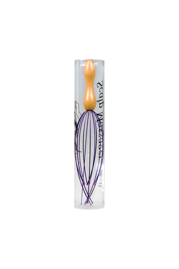 Wooden Scalp Massager, Stainless Legs, Purple