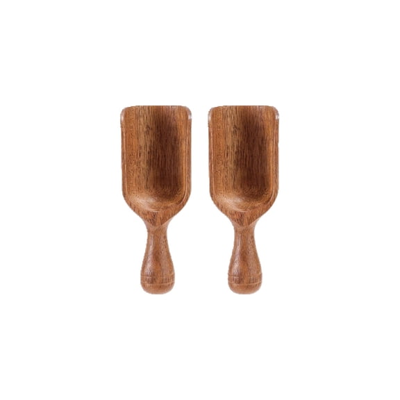 Wooden Scoops for Canisters, Acacia Wooden Scoop for Jars, Mini Measuring Spoon for Coffee Sugar Salt Flour, Wood Scoop for Seasoning Bath Salt Laundry Detergent Multipurpose Kitchen Use(2PCS)